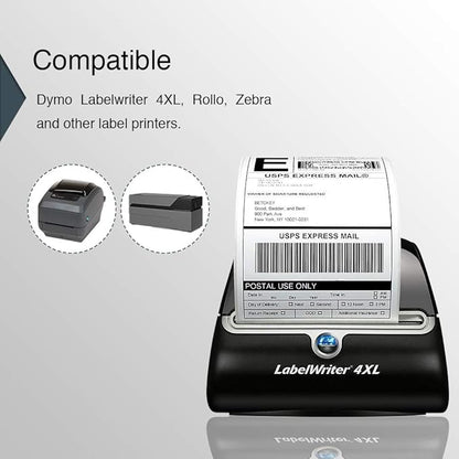 BETCKEY Colored Labels Compatible with Dymo 1744907 (4" x 6") Extra Large Shipping Labels, Compatible for Dymo LabelWriter Thermal 4XL & Zebra Desktop Printers [6 Rolls, Pink]