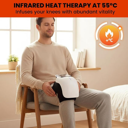 ROVIA 2026 New Portable Comfort Electric Knee Massager, 3-in-1 Rechargeable Knee Massage Machine with Heat, Red Light and Vibration, Adjustable Knee Pain Relief Wrap, Personal Care Appliances