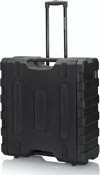 Gator Cases Pro Series 4U Rolling Rack Case with 19" Depth, Tow Handle & Recessed Wheels, Roto Molded Made in USA (G-PROR-4U-19)