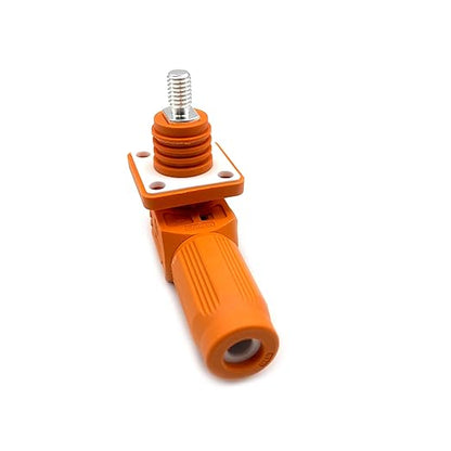 300A Battery Energy Storage Connector, 95mm² High Current Connectors IP67 Waterproof Stud Wiring Power Adapter Quick Plug Terminal Right Angle Plug and Socket （1500V Orange