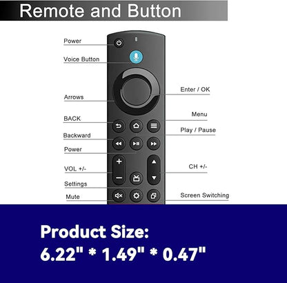 Replacement All Fire Smart TV Remote(Insignia, Toshiba, Onmi, Pioneer), Compatible for Fire Stick/Cube Remote(4K, 1st, 2nd, 3rd Gen, Life) with Voice