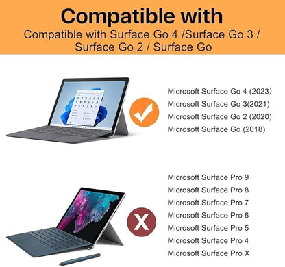 ZenRich Rugged Case for Surface Go with Pen Holder, Heavy Duty Shockproof Case with Stand, Hand Strap and Shoulder Belt - Orange