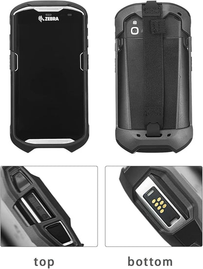 Protective Cover Case Rugged Boot with Hand Strap for Zebra TC51 TC52 TC56 TC57 TC510K,Case for Handheld Barcode Touch Mobile Computer,Scanner Accessories(Black)