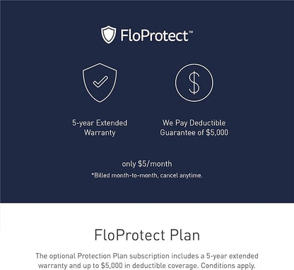 Moen Flo Smart Water Monitor and Automatic Shutoff Sensor, Wi-Fi Connected Water Leak Detector for 1-1/4-Inch Diameter Pipe, 900-002