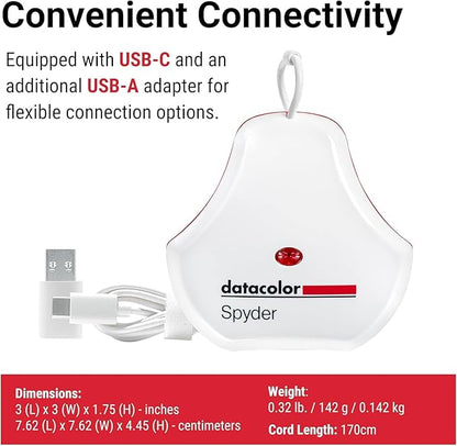 datacolor Spyder - Monitor Calibrator for Graphic Designers, Photographers, and Content Creators, Shows You True Colors, Works on OLED Monitors & LED Screens, Easy-to-Use Color Calibration Tool