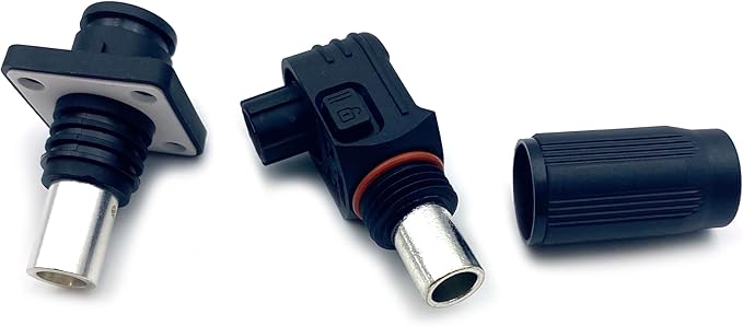 1 Set Battery Energy Storage Connector, 300A High Current Connectors Quick Plug Terminal Black Right Angle Plug and Socket IP67 Waterproof Power Adapter Crimping 95mm² Wiring (1500V)