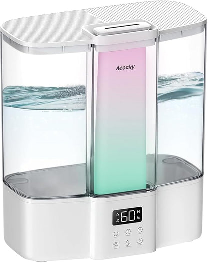 Geek-Level Aeocky Humidifier for Baby, Quiet Ultrasonic Humidifiers for Bedroom, Nursery with Ambient Light, 4L Top-Fill Cool Mist Diffuser with Timer, Sleep, Auto, Constant Humidity Mode
