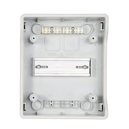 Mollom 6 Way Power Distribution Box with Bus Bars and Din Rail for Miniature Circuit Breaker MCB, Waterproof IP66.Padlock Available for Indoor and Outdoor Use