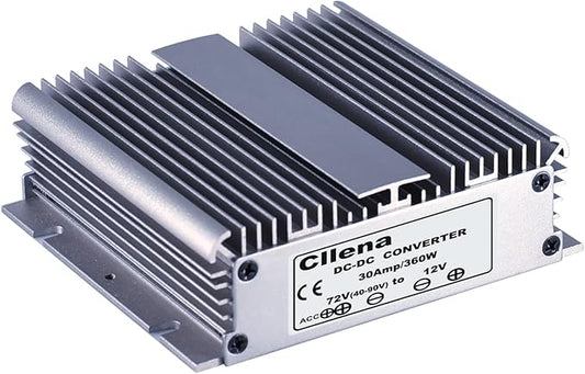 Cllena DC 40V-90V to 12V Converter Voltage Regulator Reducer 48V 60V 72V Step Down to 12V 30A 360W Converter Waterproof Buck Transformer Power Supply for Golf Cart Club Car LED Light