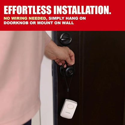 Securityman Door Handle Alarm with 130dB Vibration Triggered Portable Door Alarms When Opened - Perfect for Kids, Toddler, Elderly, Hotel, Travel, Bedroom (2 Pack Door Security)