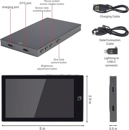 LANBOUY Selfie Screen Back Camera Monitor Phone Vlog Magnetic Selfie Screen Mirroring Vlogging Content Creator Kit for Live Stream Tiktok, Compatible with iPhone