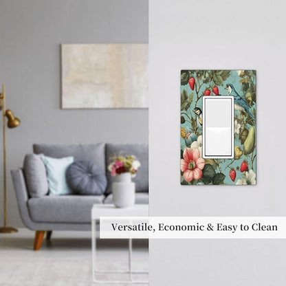 Bvtewkhz William Morris Flower 1 Gang Single Rocker Wall Plate Cover Decorative Light Switch Covers Electrical Faceplate Switch Plates for Bathroom Kitchen Home