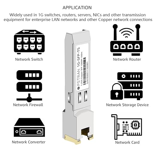 OPSTRAN 1000BASE-T SFP RJ45 Copper Transceiver Module Compatible with HPE Aruba J8177D J8177DCM JL747A Procurve J8177C J8177B J8177A 100m Cat5e/6