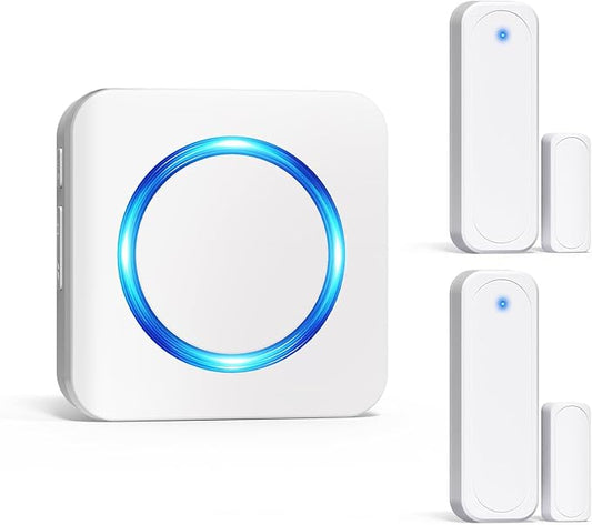 Door Chime, Satisure Door Sensor Chime When Door Opens, Doorbell Chime for Business/Home/Kids, 700 FT Range, 58 Chimes 5 Adjustable Volume Window Alarm 2 Sensors + 1 Receiver