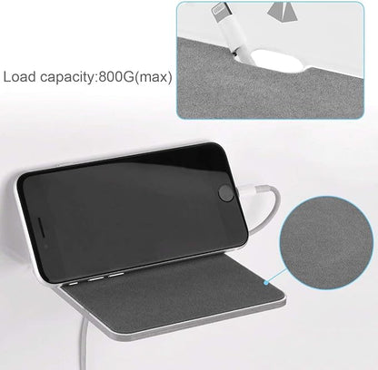 TXEsign Floating Speaker Shelf - Small Wall Mount for Speakers, Webcams, Displays - Acrylic Shelf in Silky White & Transparent
