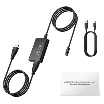 Neoteck ARC/eARC Audio Extractor, HDMI ACR Audio to Optical Extractor with Supports PCM 2.0, Dolby 5.1, DTS 5.1, 24bit/192kHz, Plug and Play, Suitable for TV, Home Cinema & Legacy Audio Systems