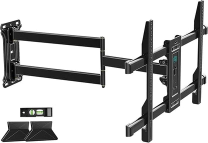 HCMOUNTING Pre-Assembled Corner TV Wall Mount for 32-80" TVs, Full Motion with Smooth Gliding Extension, 30" Long Arm, Single Stud Installation Holds 100lbs, Max VESA 600x400mm