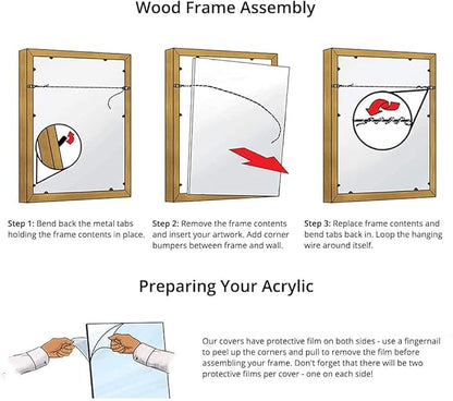 Frame It Easy 33 x 6 Black Grain Wood Frame (Derby)