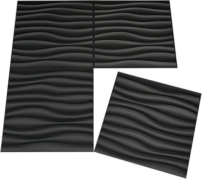 Art3d PVC Wave Panels for Interior Wall Decor, Antique Copper Textured 3D Wall Tiles, 19.7" x 19.7" (12-Pack)