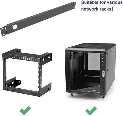 QiaoYoubang 1U Hinged Rack Panel 1D XLR HDMI Audio Rack Mount Panel for 19 inches Rack Mount (1D)