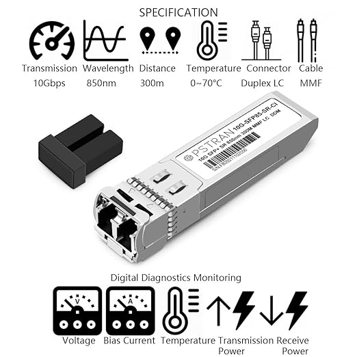 OPSTRAN 10GBASE-SR SFP+ Optical Transceiver Module Compatible with TP-Link TXM431-SR 850nm 300m DOM Duplex LC MMF
