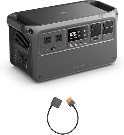 DJI Power 1000 Portable Power Station, 1024Wh Power Generator with Mavic 3 Series Fast Charge Cable, LiFePO4 Cell, Fast Charging, 2200W Max Output, Content Creation, Drone Photography, Camping & RVs