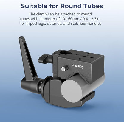 SmallRig Super Clamp Kit 2-Pack, Heavy Duty Max Load 33lb /15kg, with a 1/4"-20 & a 3/8"-16 Top Screw on a 5/8" Stud, for Photography Studio Video Camera Lighting, for Round Pipe and Flat Surface 5318