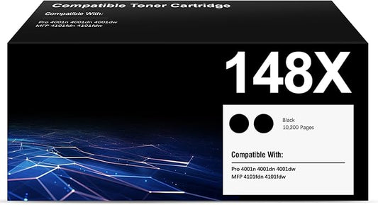 148X W1480X High Yield Toner Cartridges (Black, 2-Pack) Compatible Replacement for HP 148X 148A W1480A Work with HP Pro 4001 4001n 4001dw 4001dn MFP 4101 4101dw 4101fdn 4101fdw Printer