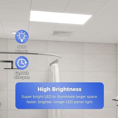 AIKVSXER 24 Pack 2x4 LED Flat Panel Light, Bright 9100LM Office Kitchen Flush Mount Ceiling Light Fixtures,Dimmable,Switchable 5CCT 3000K/4000K/5000K/5700K/6500K, 5 Wattages 30W/40W/50W/60W/70W