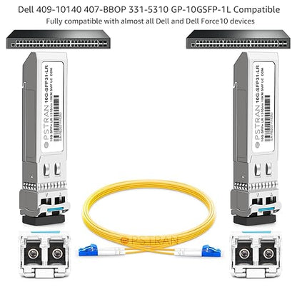 OPSTRAN 10GBASE-LR SFP+ Optical Transceiver Module Compatible with Dell 409-10140 407-BBOP 331-5310 Dell Force10 GP-10GSFP-1L 10G SFP+ LR 1310nm 10km DDM Duplex LC SMF