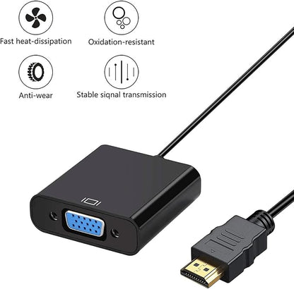 HDMI to VGA Adapter 20 Pack, Gold-Plated HDMI to VGA Converter (Male to Female), Compatible for Computer, Laptop, PC, Monitor, Projector, HDTV, Chromebook, Raspberry Pi, Roku, Xbox and More