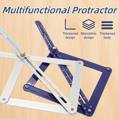 Premium Corner Angle Finder, Protractor Angle Finder Tool, Miter Angle Finder for Precise Cuts and Corner Measurements, Aluminum Alloy Build (Plastic-Short)