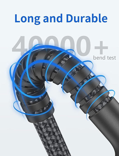 Extra Long USB C to USB C Cable 15FT, 100W USB C Cable Fast Charging, Upgraded Extra Durable Braided USB C Cord for iPhone 17 16 15 Pro Max, MacBook Pro, Samsung Galaxy S10 S9 Plus, LG and More-1Pack