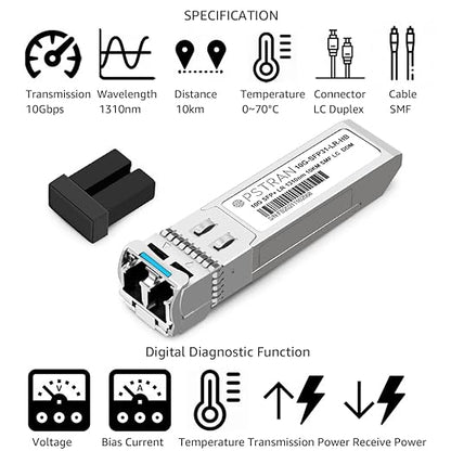 OPSTRAN 10GBASE-LR SFP+ Optical Transceiver Module Compatible with HPE BladeSystem 455886-B21 10G SFP+ LR 1310nm 10km DDM Duplex LC SMF