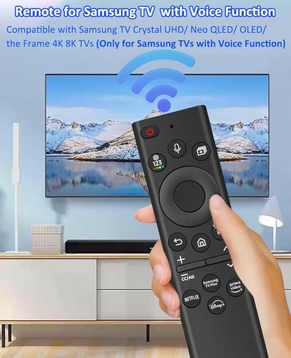 New Replacement Voice Remote Control for Samsung TV, Compatible for All Samsung TV Crystal UHD/Neo QLED/OLED/The Frame 4K 8K TVs
