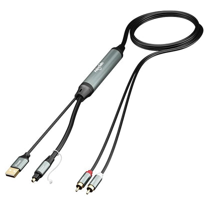 Adoreen Unidirectional SPDIF Toslink Optical Input to 2 RCA Output Adapter Cable 6 Ft, 192kHz DAC Digital to Analog Audio Converter for HDTV, DVD, Blu-Ray Players, Game Consoles-NOT RCA to Optical