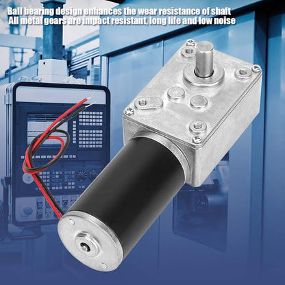 Reversible Gear Motor, 24V 8mm Shaft Gear Motor High Torsion Speed Reduce Electric Motor for Curtain Machine Advertising Equipment Window Opener Smart Device (100RPM)