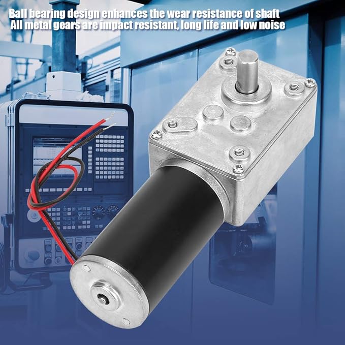 Reversible Gear Motor, DC 24V 8mm Shaft Gear Motor High Torsion Electric Turbo Speed Reduction Motor for Curtain Machine Advertising Equipment Window Opener (20RPM)