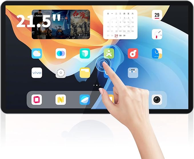 TouchWo 21.5 inch Android 11 Touchscreen Industrial PC, 16:9 FHD 1080P, WiFi and Built-in Speakers, RK3568 4GB RAM & 32GB ROM, Smart Board for Classroom, Meeting & Game