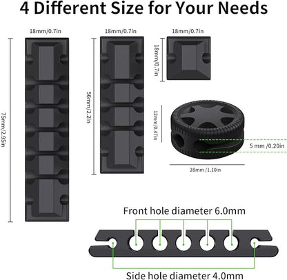 XenovaX 9 Pack Cord Organizer Clips - Desk Cable Management Clips, Cable Holder for Charger Wires, Phone Charger Cord Holder Clips for Desk, Office, Car, Home, Cubicle, Nightstand