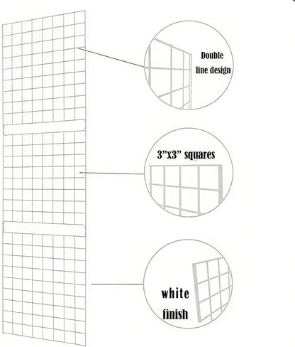 7RiversART Grid Wall Commercial Grade Gridwall Panels – Heavy Duty Grid Panel for Any Retail Display Wall Grid 2' Width x 7' Height, White (Pack of 3) Easily Portable