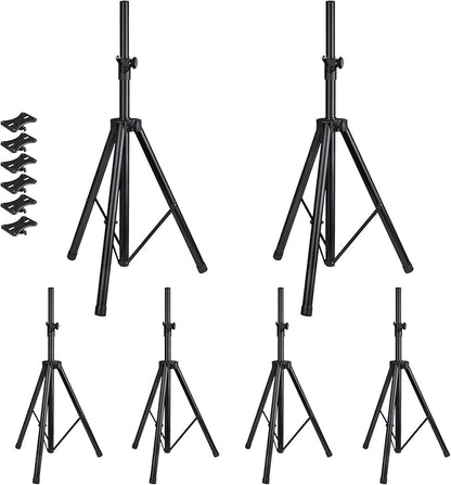 Howonder Speakers Stands,6 Packs,PA Speaker Stand,Speaker Tripod Stand,Adjustable Height from 40 to 66 Inches,Hold up to 110lbs,Black