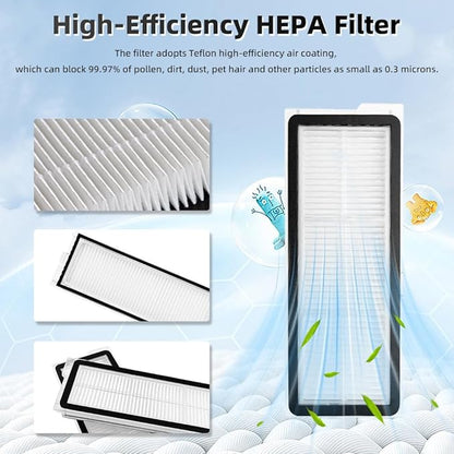 24Pcs QV 35A Accessories Kit Replacement Compatible with Roborock QV 35A/QV 35S/QR 598/QR 798 Robot Vacuum, 2 Main Brush, 4 Mop Cloth Pads, 6 Side Brushes, 4 HEPA Filters,6 Dust Bag, 1 Cleaning Tool