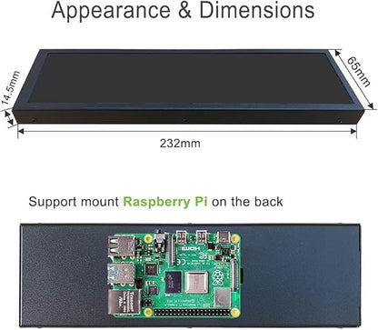 8.8 Inch PC Temperature Display, PC Sensor Panel Display, Computer Temp Monitor, IPS USB Mini Screen, AIDA64 CPU RAM DataTemperature Monitor for ARGB Computer Case Secondary Screen