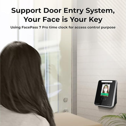 ANVIZ Time Clocks for Employees Small Business - Forever Free Cloud Software - FacePass 7 Pro Biometric Clock in and Out Machine - Support Door Access - Face + RFID + Pin Punching, FacePass 7 Pro