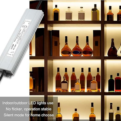 LLTOP LED Driver 150 Watts 100-264V AC to 24V DC 6.25A Power Supply Waterproof Low Voltage Transformer Ultra Thin Converter for Indoor Outdoor LED Lights