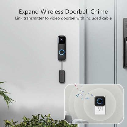 BITIWEND Wireless Doorbell Chime for Blink - Compatible with Blink Video Doorbell and Blink Video Doorbell (2nd Gen) with Wired Transmitter (1 Video Doorbell Extender 1 Receiver）