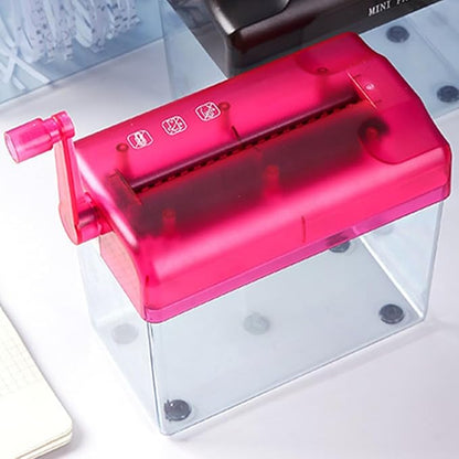 DEARMAMY Manual Paper Shredder for Home and Office, Mini Handheld A4 Paper Cutter, Wear-Resistant Portable Desktop Shredder for School and Household Use