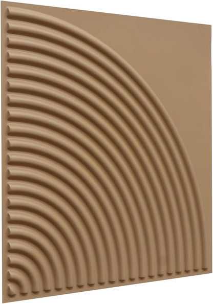 From Plain To Beautiful In Hours 9002 Arc Swell PVC 12 in x 12 in Peel and Stick Wall Panels (Covers / 10 sq.ft), Brown Candy, 10 Piece