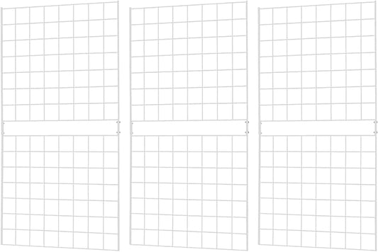 7RiversART Grid Wall Commercial Grade Gridwall Panels – Heavy Duty Grid Panel for Any Retail Display Wall Grid 2' Width x 4' Height, White (Pack of 3) Easily Portable
